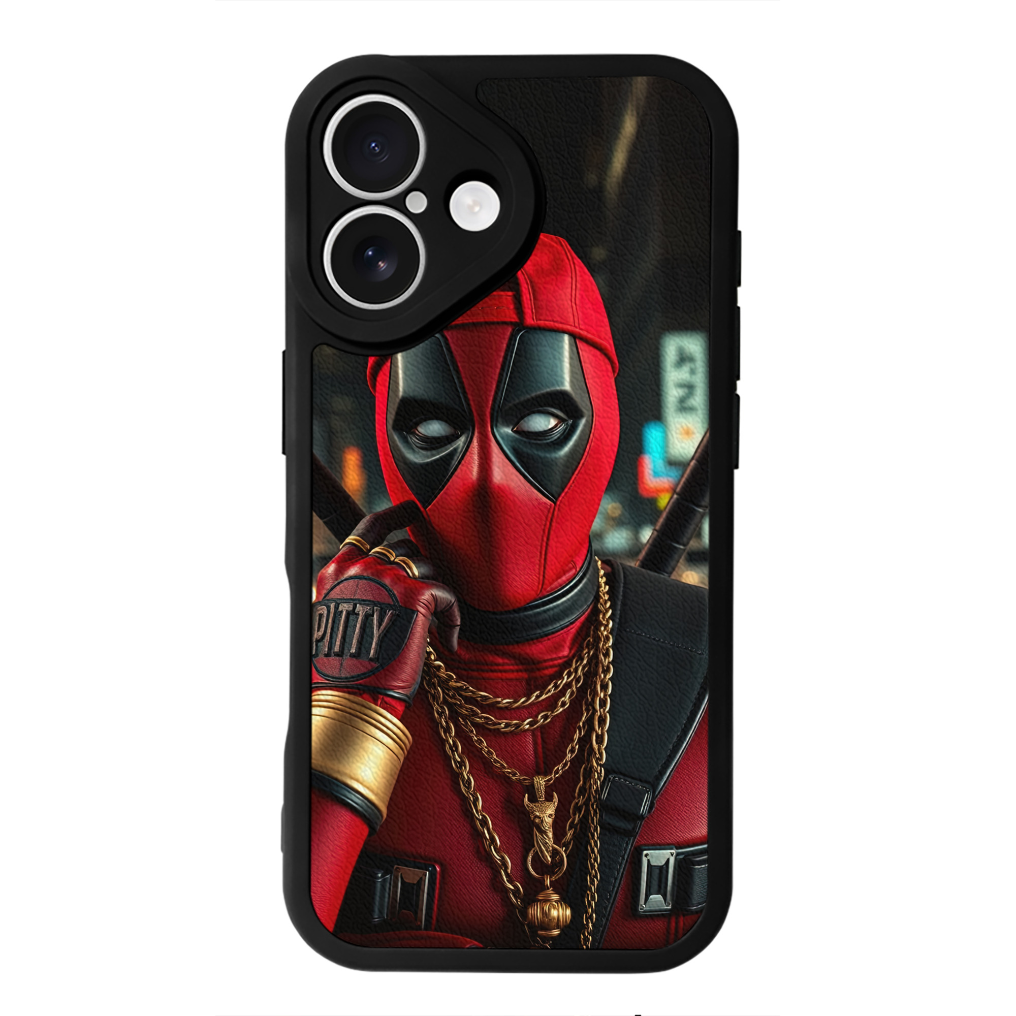 （画像用） Deadpool デッドプール 【iPhone 16シリーズ対応】シリコンスマホケース（レザー調） 材質：シリコン